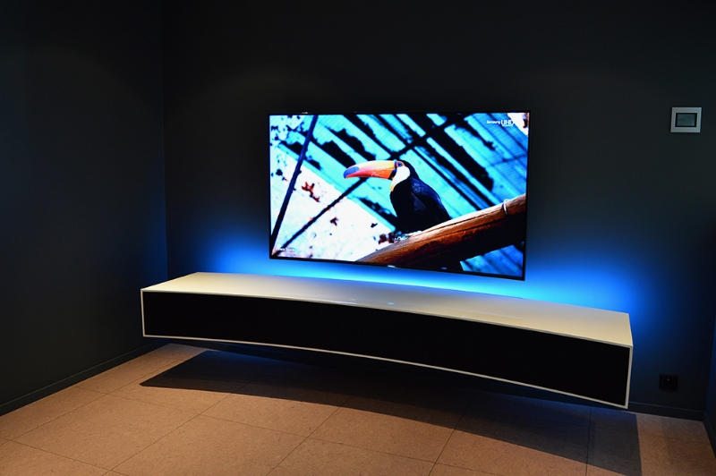 Curved tv meubel op maat